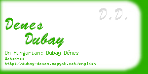 denes dubay business card